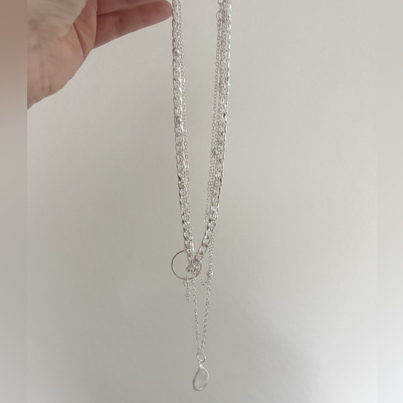 ✨Silver Bohemian Punk Layered Necklace Set - Picture 2 of 6